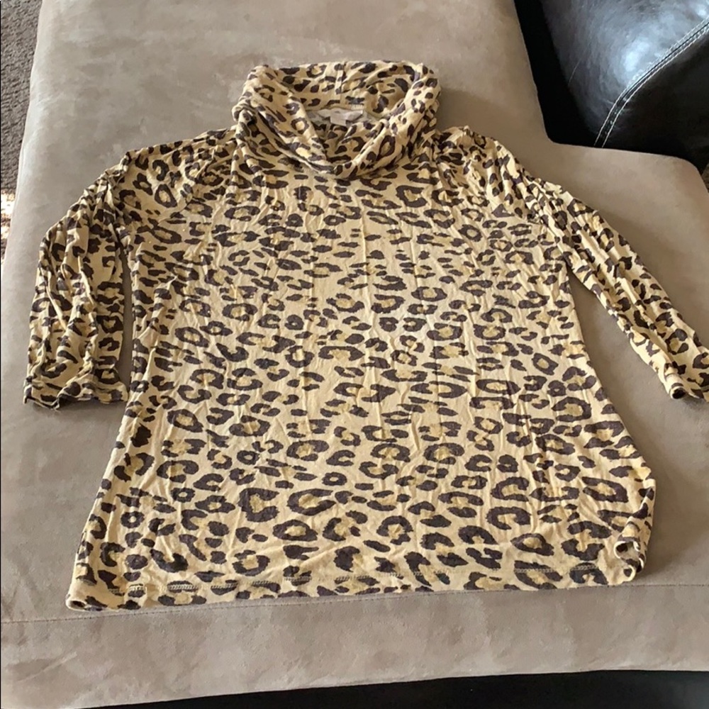 Women’s Leopard cowl neck top